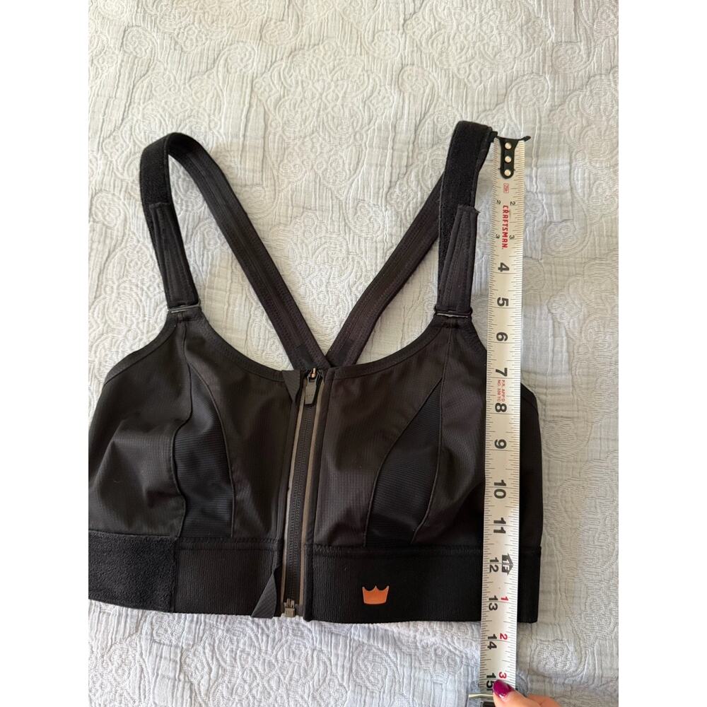 Shefit Luxe Sports Bra Womens Black Gold Zip Front Adjustable High Impact - Picture 5 of 5